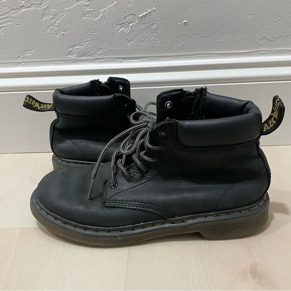 Dr. Martens Kids Boots Padley Black Size 3 Youth Zipper Lace Up Leather